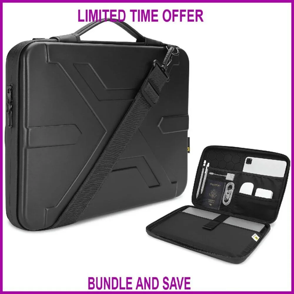 14 Inch Laptop Messenger Bag Waterproof Shockproof Shoulder Case